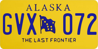 AK license plate GVX072