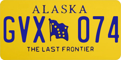 AK license plate GVX074