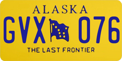 AK license plate GVX076