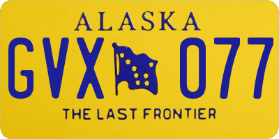 AK license plate GVX077