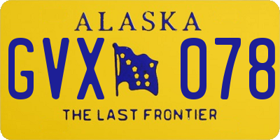 AK license plate GVX078