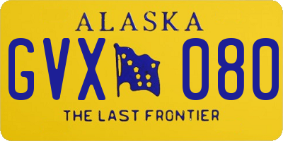 AK license plate GVX080