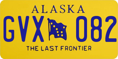 AK license plate GVX082