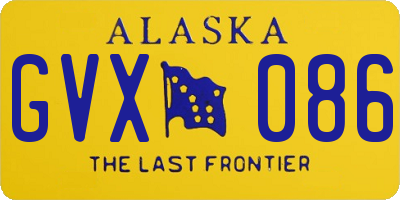 AK license plate GVX086