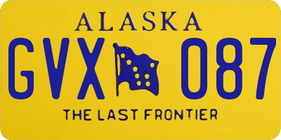 AK license plate GVX087