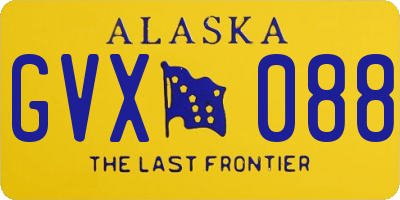 AK license plate GVX088