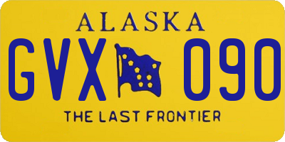 AK license plate GVX090