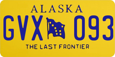 AK license plate GVX093