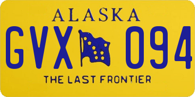 AK license plate GVX094