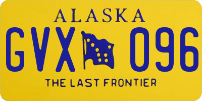 AK license plate GVX096