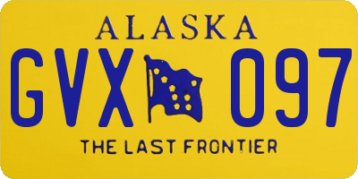 AK license plate GVX097