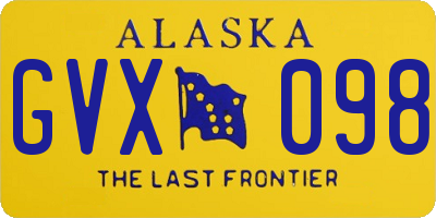 AK license plate GVX098