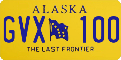 AK license plate GVX100