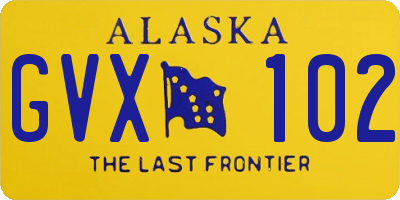 AK license plate GVX102