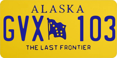 AK license plate GVX103