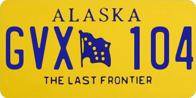 AK license plate GVX104