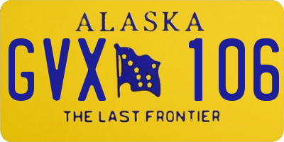 AK license plate GVX106