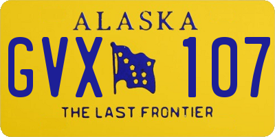 AK license plate GVX107