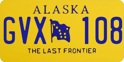 AK license plate GVX108
