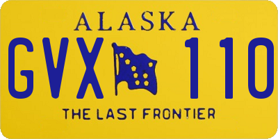 AK license plate GVX110