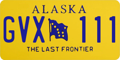 AK license plate GVX111