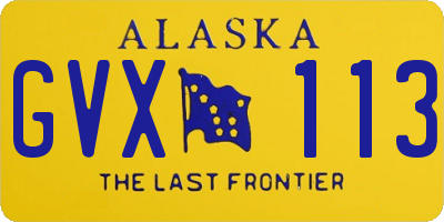 AK license plate GVX113