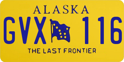 AK license plate GVX116