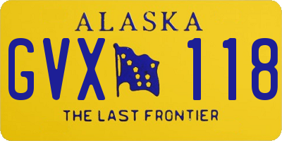 AK license plate GVX118