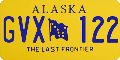 AK license plate GVX122