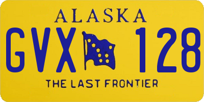 AK license plate GVX128