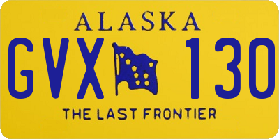 AK license plate GVX130