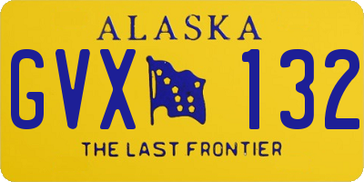 AK license plate GVX132