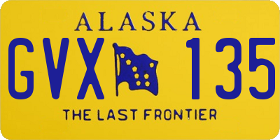 AK license plate GVX135