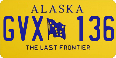 AK license plate GVX136