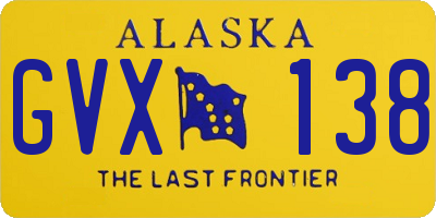 AK license plate GVX138