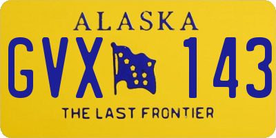 AK license plate GVX143