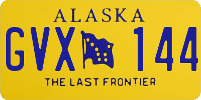 AK license plate GVX144