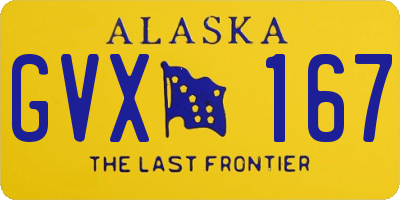 AK license plate GVX167