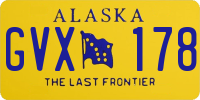 AK license plate GVX178