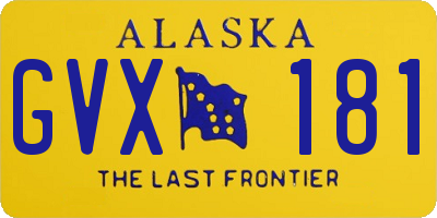 AK license plate GVX181