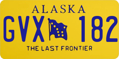 AK license plate GVX182