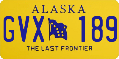 AK license plate GVX189