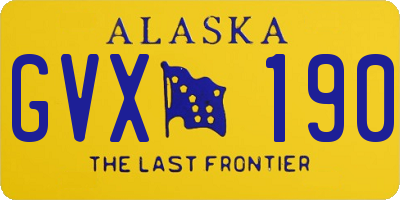 AK license plate GVX190