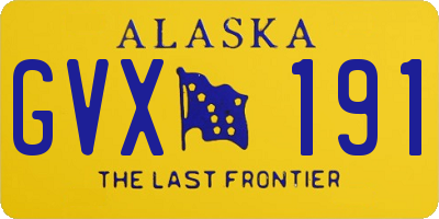 AK license plate GVX191