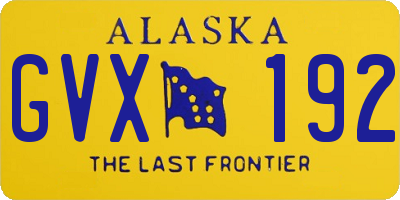 AK license plate GVX192