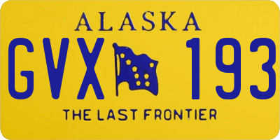 AK license plate GVX193