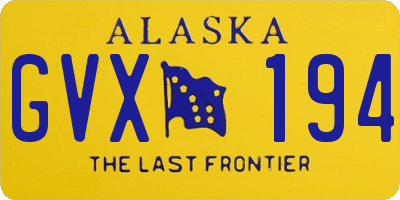 AK license plate GVX194