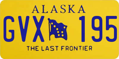 AK license plate GVX195