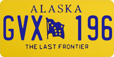 AK license plate GVX196