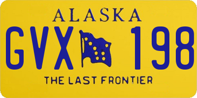 AK license plate GVX198